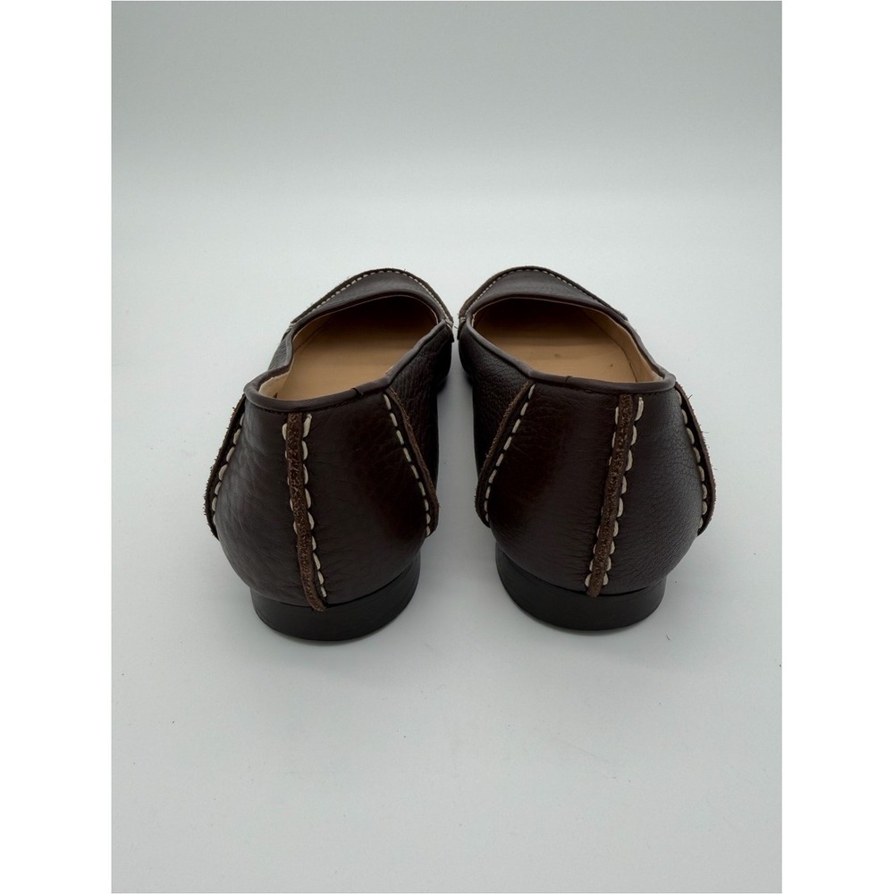 Manolo Blahnik Dark Brown Leather Slip-On Loafers size 38 size 8 - Picture 4 of 8